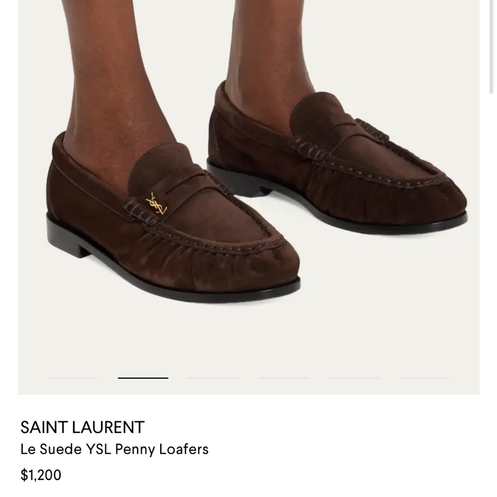 Saint Laurent le loafer brown suede 38.5
